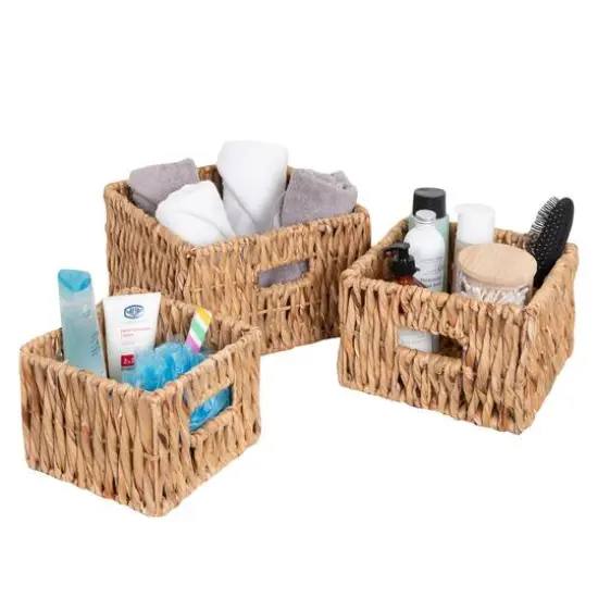 Honey Can Do Square Wicker Natural Nesting Baskets {8}