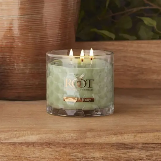 Root Candles Signature 3-Wick Honeycomb Beeswax Blend Jar Candle Tea Leaf and Honey {3}
