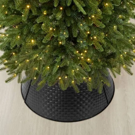 Glitzhome&reg; Black 26" Woven Metal Tree Collar {6}