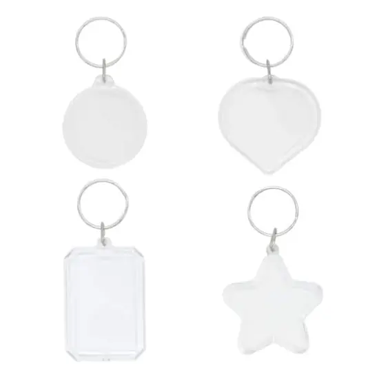 Mixed Shapes Clear Plastic Keychains, 16ct. by Creatology&trade; {1}