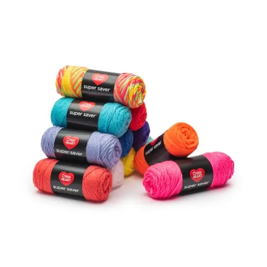 Red Heart&reg; Super Saver&reg; 12 Skein Super Craft Yarn Kit Brights {11}