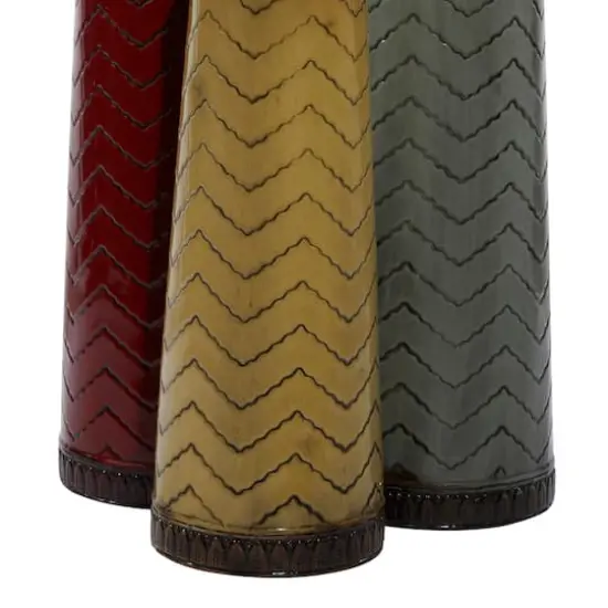 Multi Colored Metal Traditional Vase Set {9}