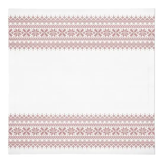 Knit Snowflakes 10x10 Cotton Twill Napkin {1}