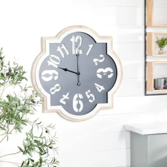 Black Metal Farmhouse Wall Clock, 32" x 32" x 2" {10}