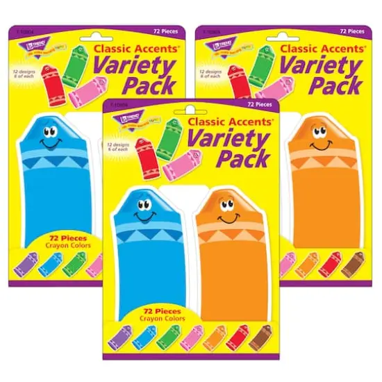 Trend Classic Accents&reg; Crayon Colors Variety Pack, 3 Packs of 72 {1}
