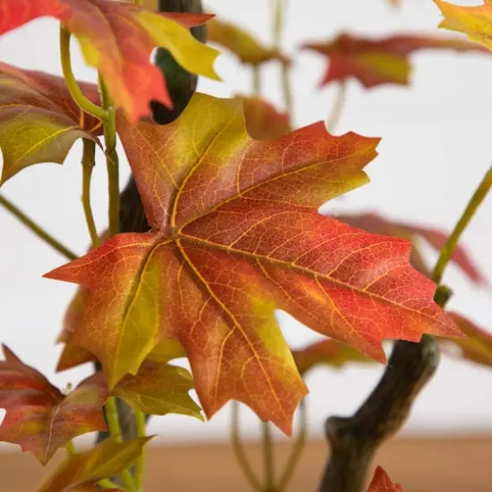 4ft. Orange Autumn Maple Artificial Potted Tree {5}