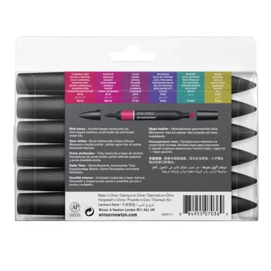 Winsor & Newton&reg; ProMarker&trade; Rich Tones 6 Marker Set {4}