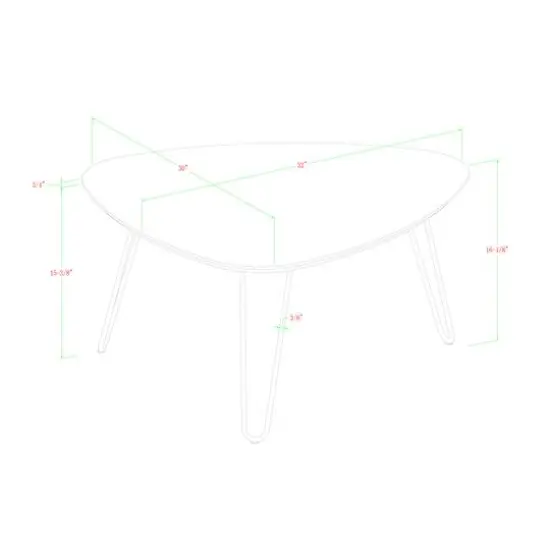 Walnut Guitar Pick Hairpin Leg Mid Century Modern Wood Coffee Table {7}