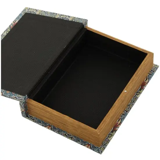 Blue Floral Canvas Faux Book Box Set {4}