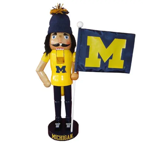 Santa's Workshop 12" Michigan Mascot & Flag Nutcracker {1}