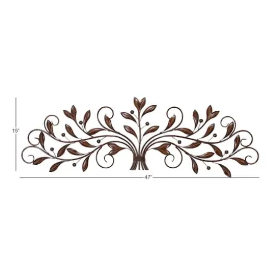 Brown Traditional Scroll & Leaf Metal Wall Accent {4}