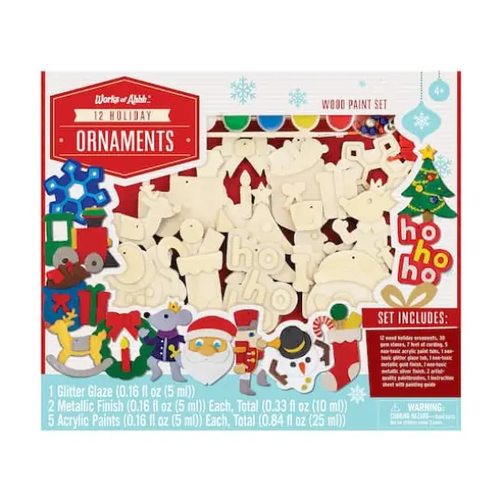 Works of Ahhh... Wood Painting Kit - 12 Holiday Ornaments {1}