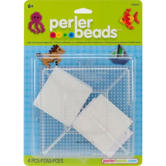 Perler Beads&trade; Large Square Clear Pegboards, 2ct. {1}