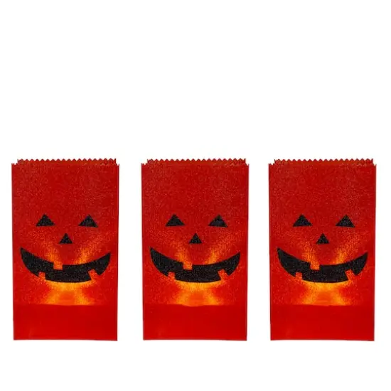Jack-O-Lantern Halloween Luminary Pathway Markers Set {1}