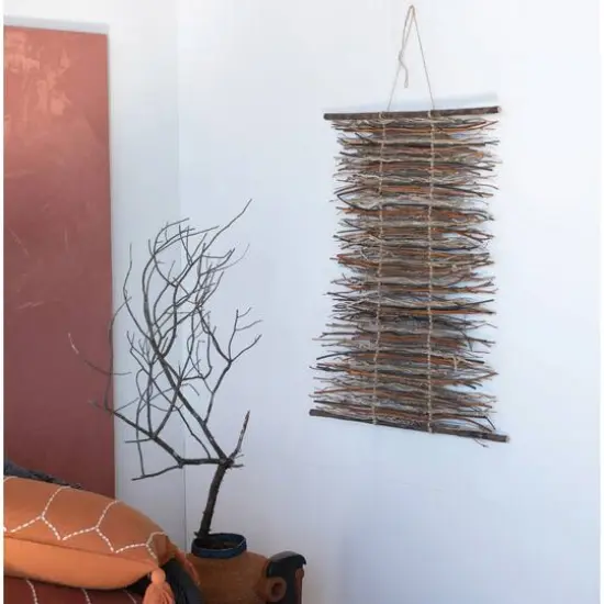 Hello Honey&reg; 15" Orange & Navy Hand-Woven Seagrass Basket {9}