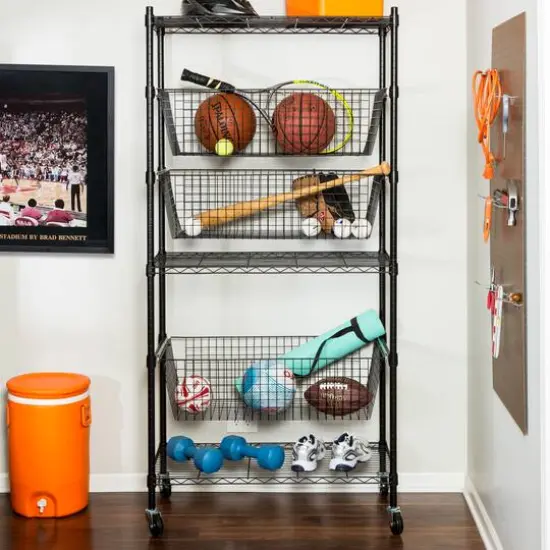 Honey Can Do Black All-Star Sports Shelving {5}