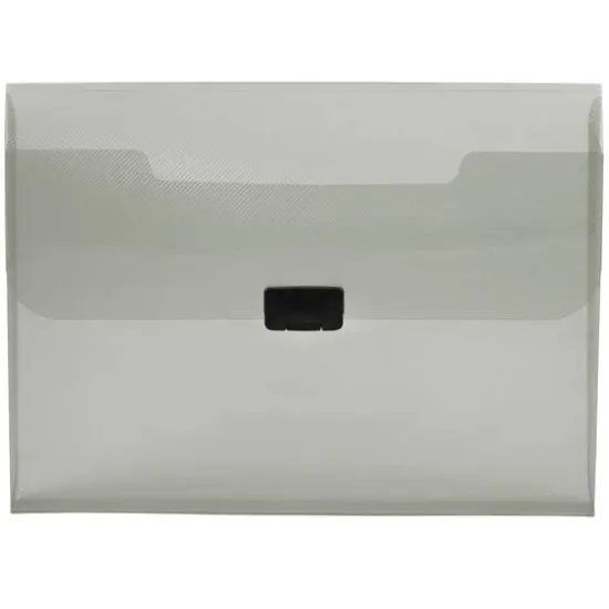 JAM Paper 9.5" x 13.25" Plastic Box Portfolio with Center Buckle Blue {2}