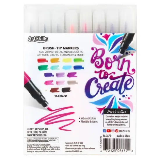 ArtSkills&reg; Brush Tip Markers, 16ct. {10}