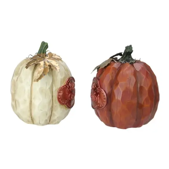 8" Be Joyful Pumpkin Tabletop D&eacute;cor Set {3}