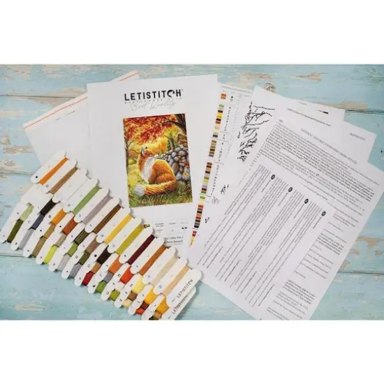 LetiStitch A Friend for Little Fox Counted Cross Stitch Kit {12}