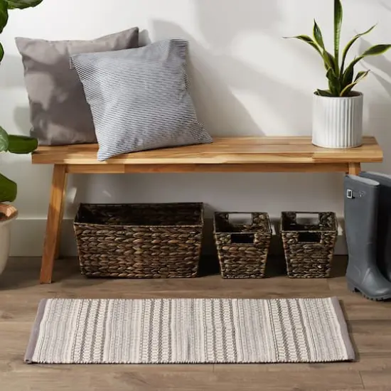 DII&reg; Gray Dobby Stripe Hand-Loomed Rug, 2ft. x 3ft. {4}