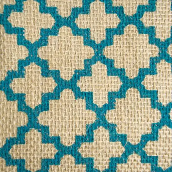 DII&reg; 12" Round Lattice Burlap Bin Teal {5}