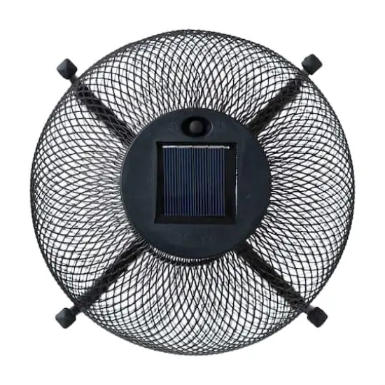 Glitzhome® 11.5" Metal Mesh Solar Powered Lantern with Stand {7}
