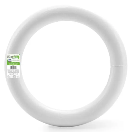 FloraCraft&reg; CraftFōM 16" White Extruded Wreath {3}