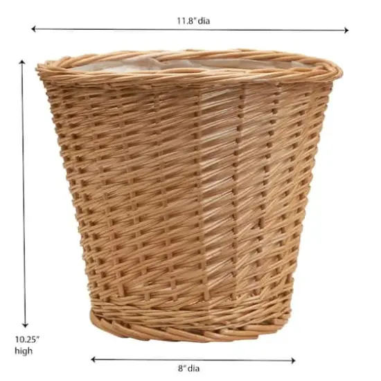 Household Essentials 10" Willow Wicker Waste Basket {4}