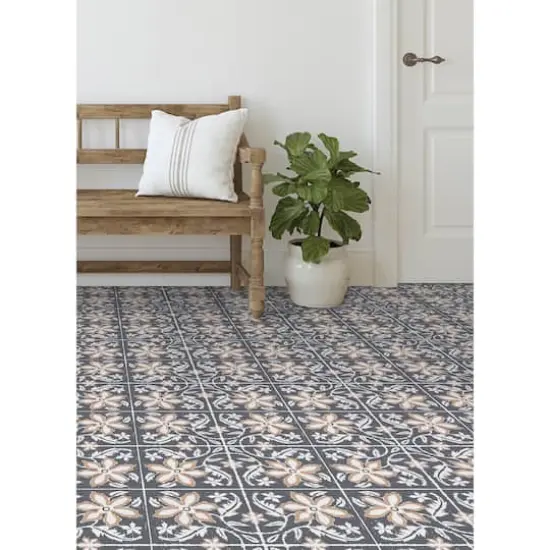 FloorPops Lillium Peel & Stick Floor Tiles, 10ct. Blue {3}