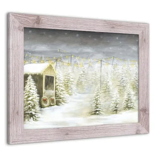 Snowy Christmas Tree Farm Framed Wall Art {4}
