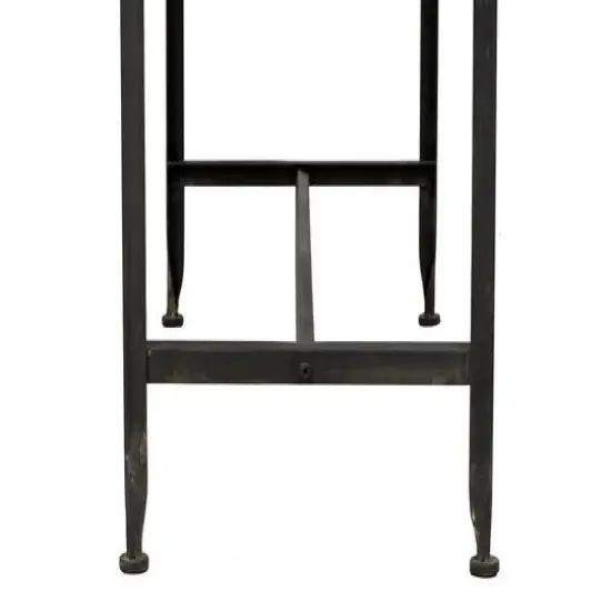 Hello Honey&reg; 36" Rustic Farmhouse Metal Console Table with Solid Wood Top Distressed Gray {4}