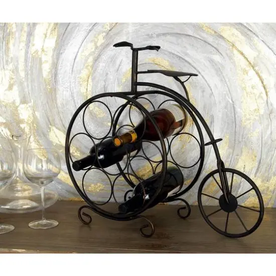 21"Rustic Brass Bicycle Wine Holder Rack {10}