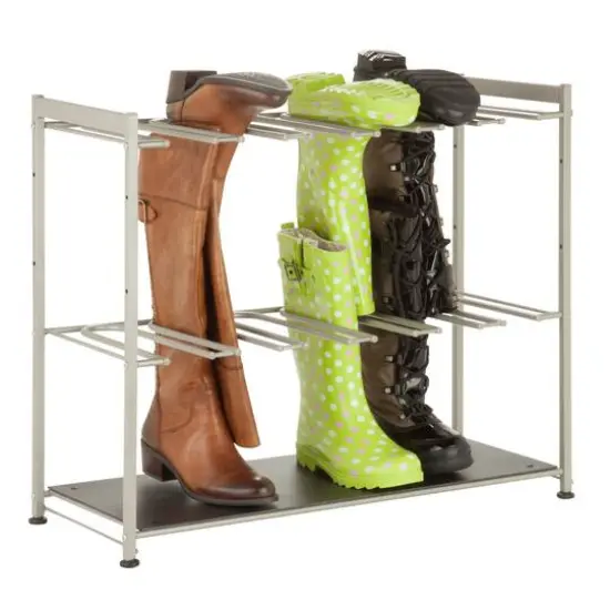 Honey Can Do Silver Hanging Boot Storage and Drying Rack {1}