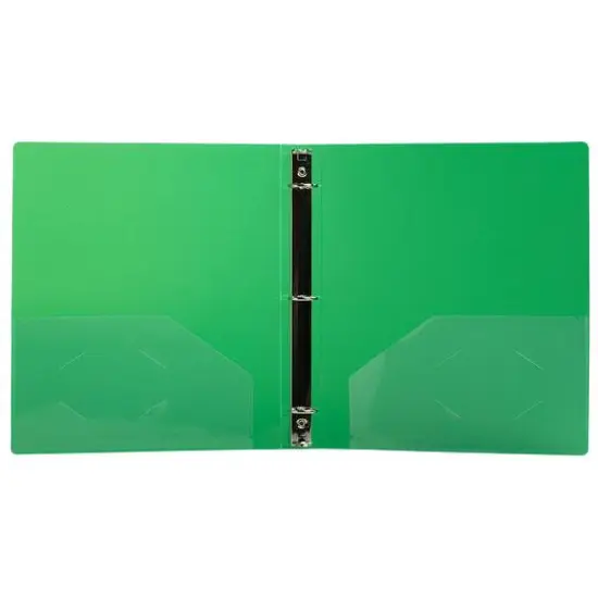 JAM Paper Glass Twill Plastic 3-Ring Binder Green {6}