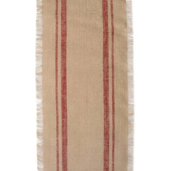 DII&reg; 72" Double Border Burlap Table Runner Barn Red {7}