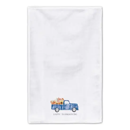 Blue Thanksgiving Truck Tea Towel Set {5}