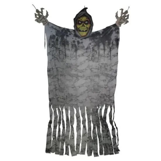 11ft. Eerie Grim Reaper with Large Hands Hanging Halloween Decoration {1}