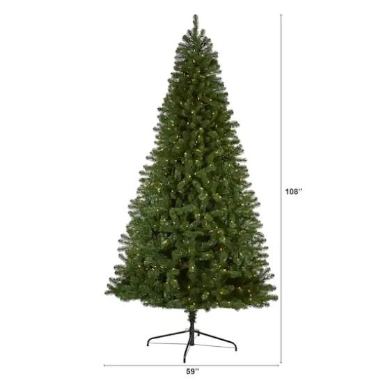 9ft. Pre-Lit Virginia Fir Artificial Christmas Tree, Clear Lights {8}