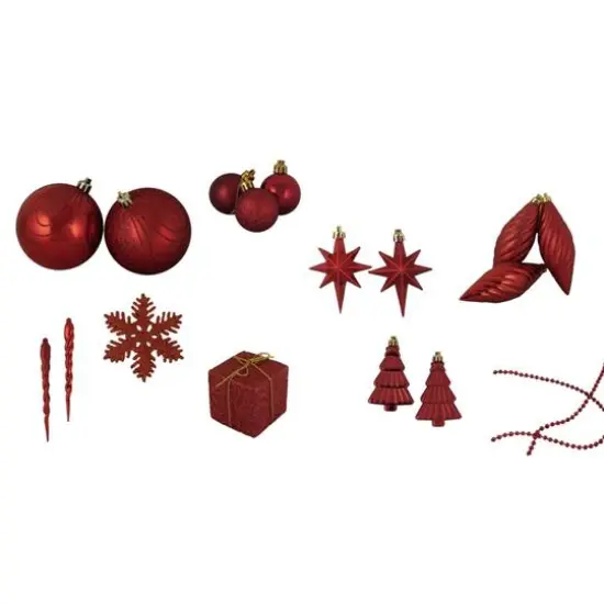 125ct. 5.5" Apple Red Shatterproof 3-Finish Christmas Ornaments {5}