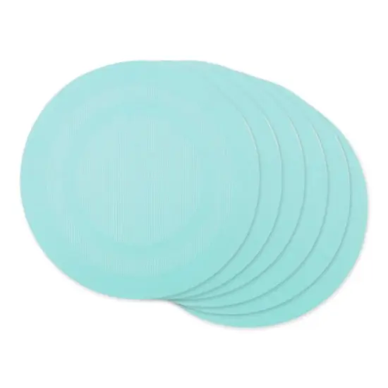 DII&reg; Round Double Frame Placemats, 6ct. Aqua {1}