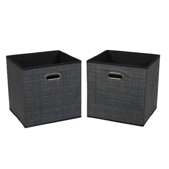 2 Pack Household Essentials 13" Fabric Storage Bins Black Mix {7}