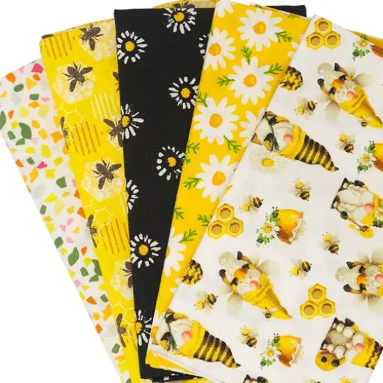SINGER Honey Bee Gnomes Cotton Fabric Bundle {3}