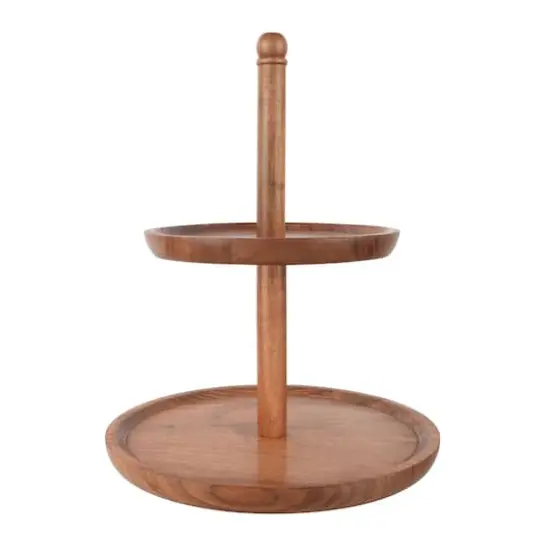 16" Natural 2-Tier Wooden Tray by Ashland&reg; {1}