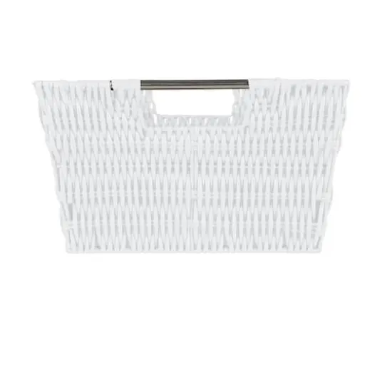 Simplify 3-Piece Rattan Tote Basket Set White {10}