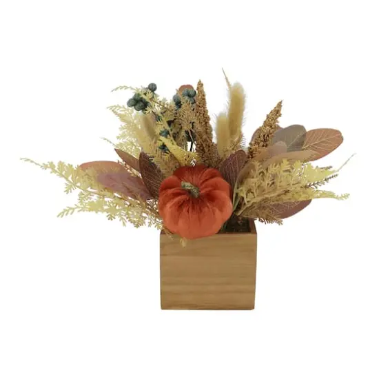 11.5" Fall Foliage in Wood Box Floral D&eacute;cor by Ashland&reg; {1}