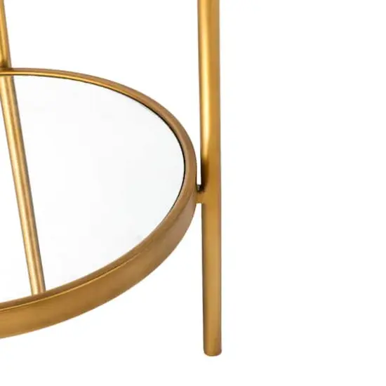 Glitzhome&reg; 42" Gold Regency Modern 2-Tier Mirror Organizer Floor Shelf {7}