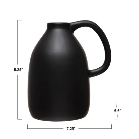 Hello Honey&reg; 8" Matte Black Dolomite Vase {4}
