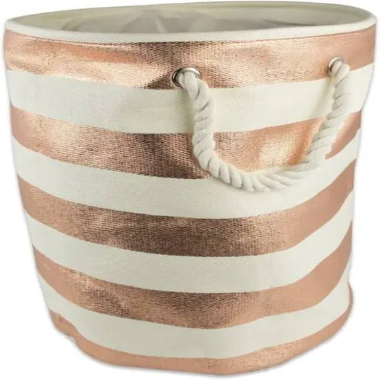 DII&reg; 14" Stripe Woven Paper Storage Bin Copper Stripe {1}