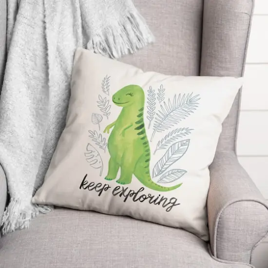 Keep Exploring 18" x 18" Throw Pillow {3}